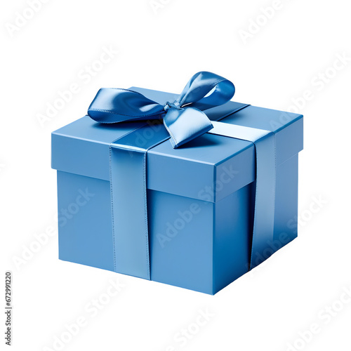 Blue gift box transparent background