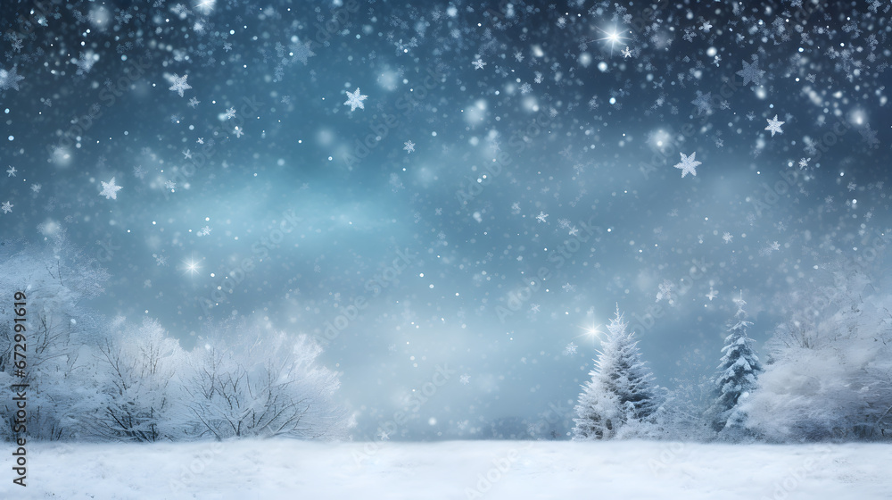 Fototapeta premium photo of christmas celebration in winter snow background copy space