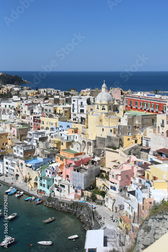 beautiful landscape of Procida Island in Napoli province, Italy 