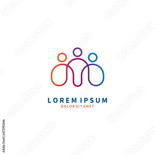 People group symbol logo vector