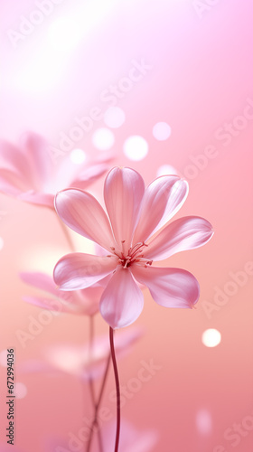 Soft focus of a flower on a pink background in the style of bokeh panorama