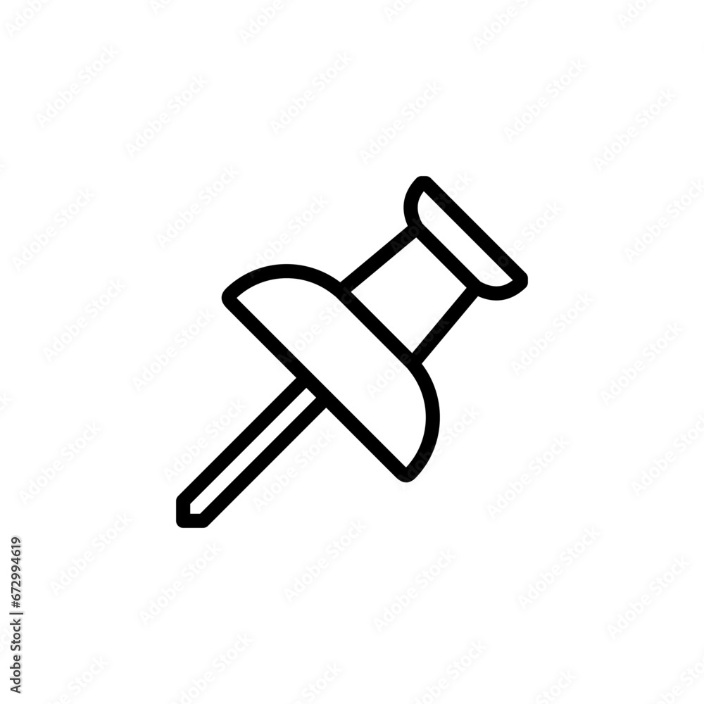 Push pin icon flat style. Vector isolated design element. Push pin icon flat style. Vector isolated design element.