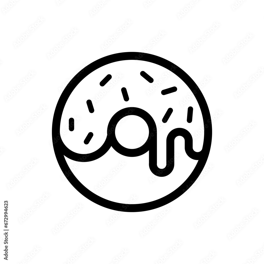 Glazed cake with a hole vector icon. Donut icon. Doughnut icon vector. Glazed cake with a hole vector icon. Donut icon. Doughnut icon vector.