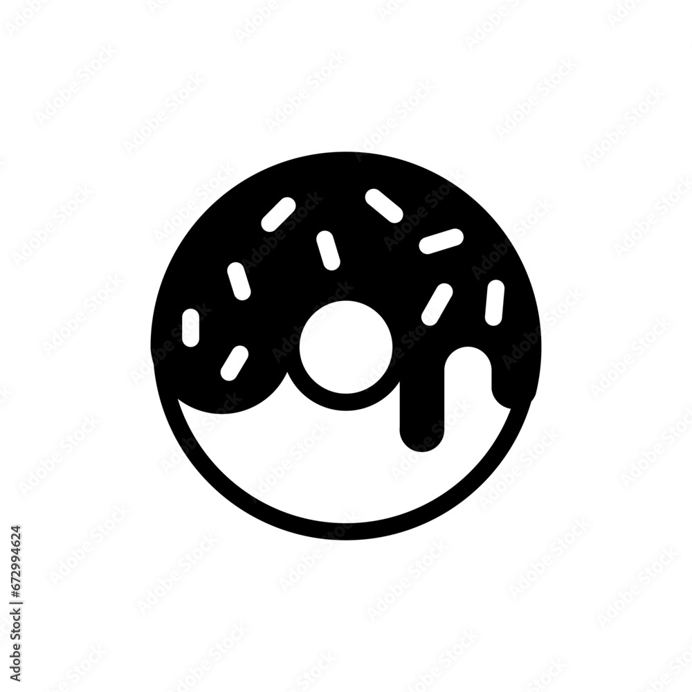 Fototapeta premium Glazed cake with a hole vector icon. Donut icon. Doughnut icon vector.