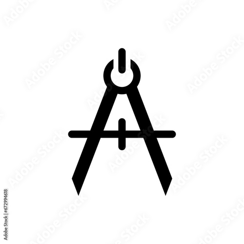 Drawing compass icon vector illustration.