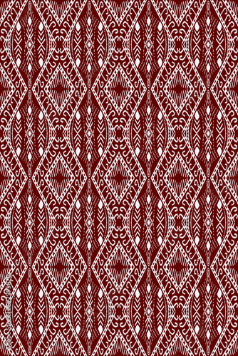 Brown and white geometric silk fabric pattern for printed textil