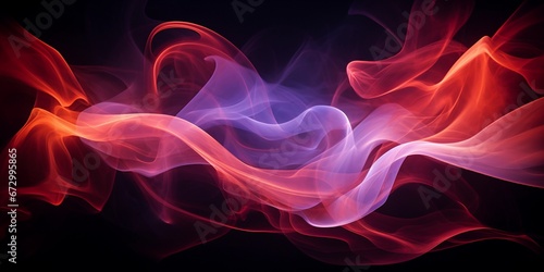 Colored smoke isolated on black background