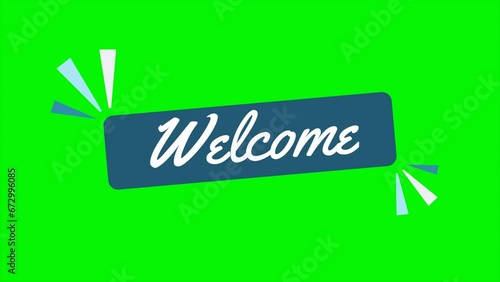 Animation welcome with a green screen background is suitable for opening your video content.