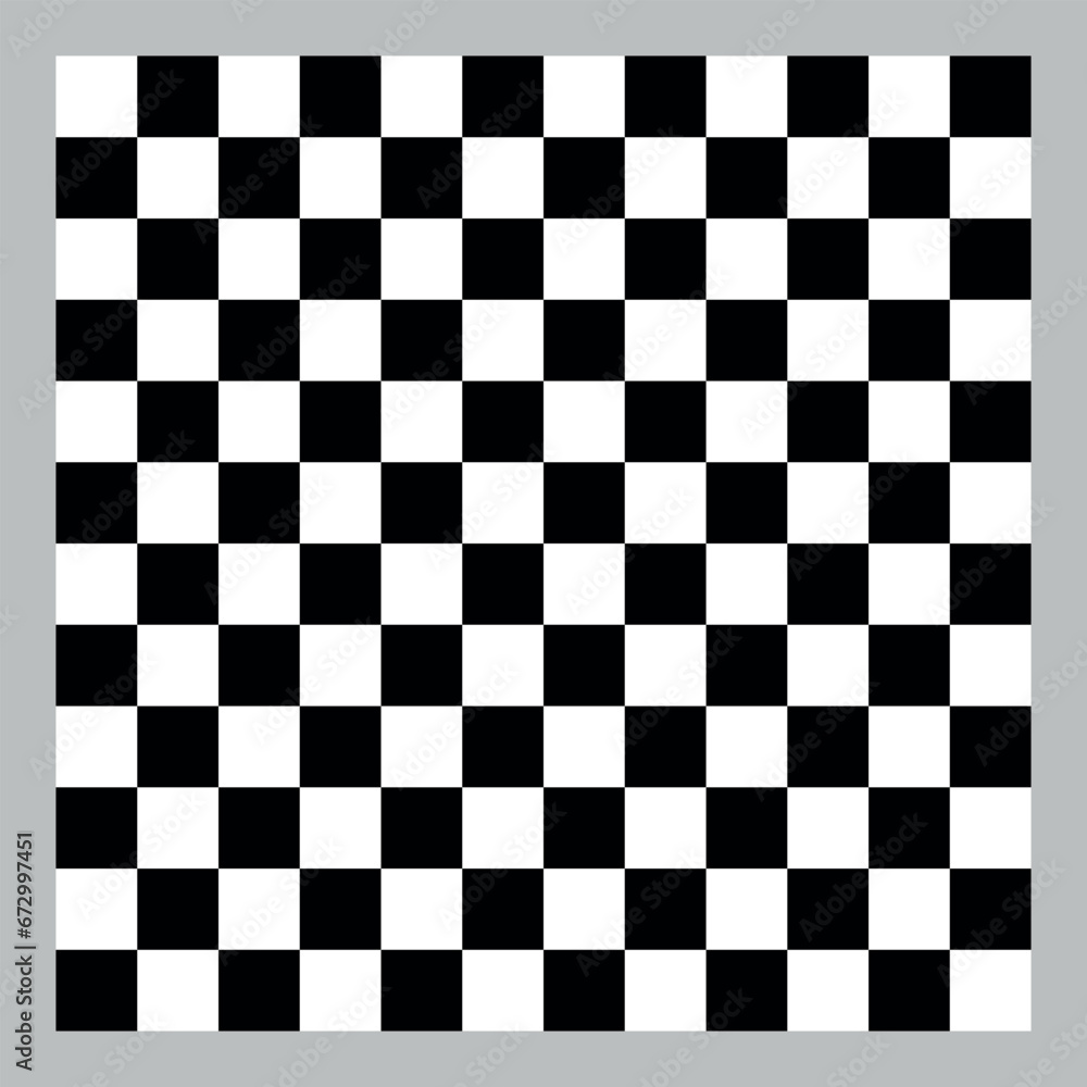 Fototapeta premium Vector 12x12 Checkered pattern with black & white squares pattern chessboard.