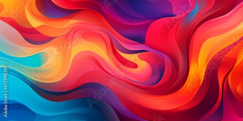 Colorful fluid smoke abstract web background - generative ai