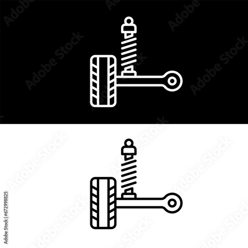 Shock Absorber icon, Black and White Version illustration Design