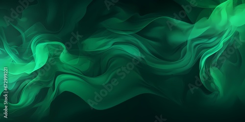 Green fluid smoke abstract web background - generative ai