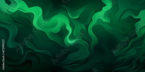 Green fluid smoke abstract web background - generative ai © Lukasz Czajkowski