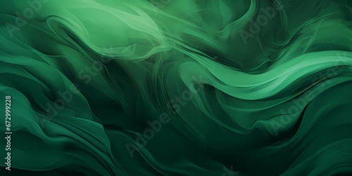 Green fluid smoke abstract web background - generative ai