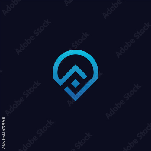 Abstract Land Map Pointing Logo Icon Ideas