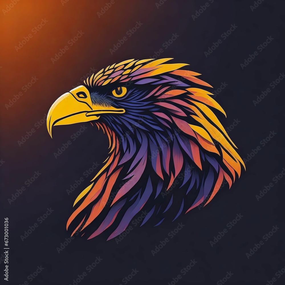 Fototapeta premium AI generated eagle in different colors