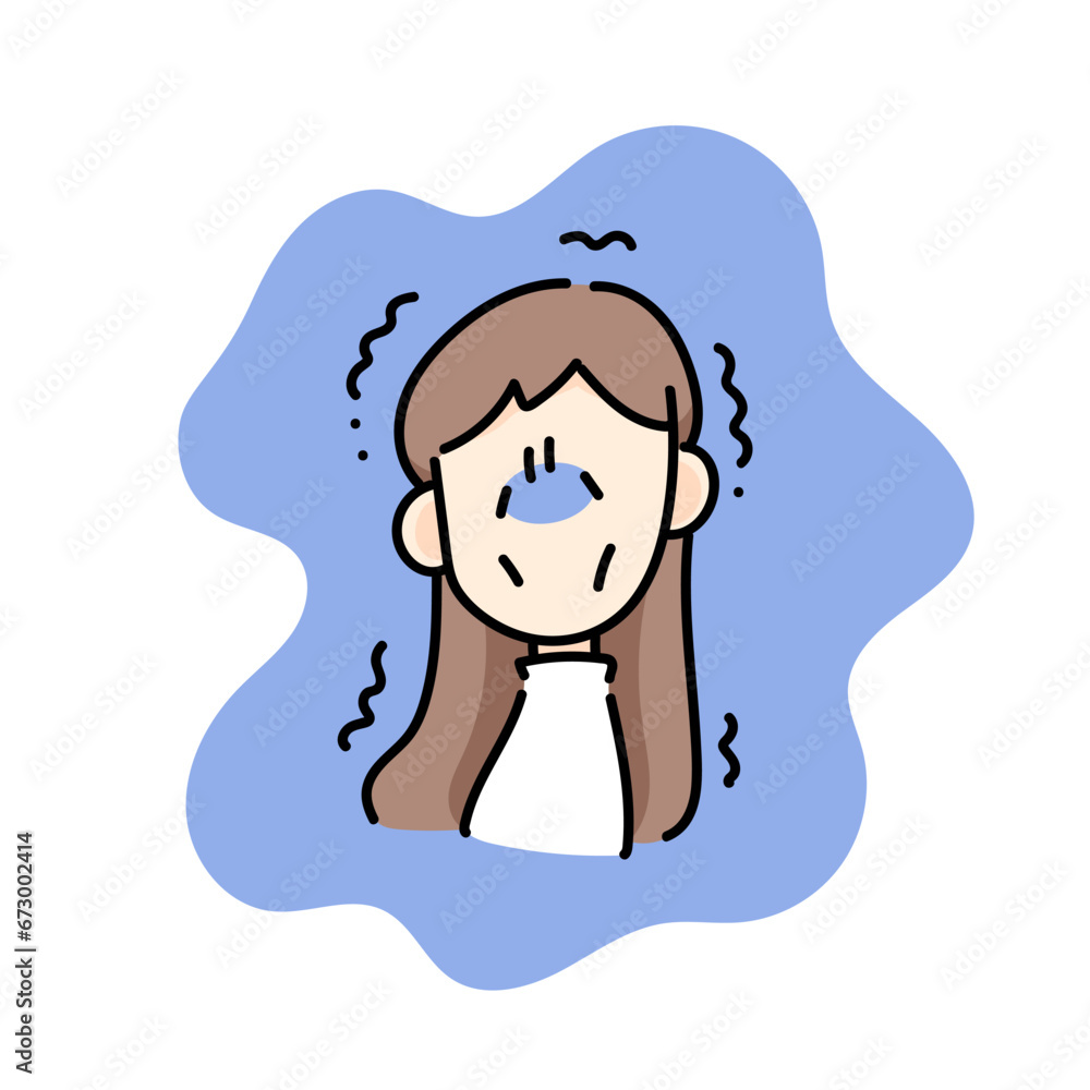げっそりしている若い女性