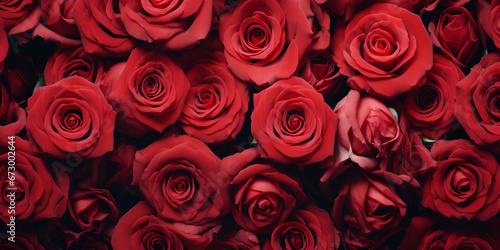 Natural red roses background. shallow depth of field. Soft Focus Florals  Red Roses Creating a Natural Backdrop.