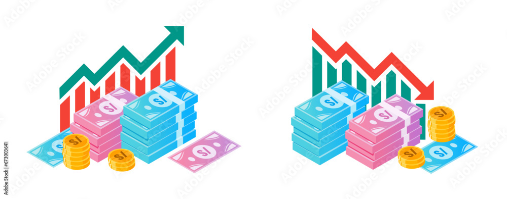 Obraz premium Peruvian Sol Money Fluctuation Illustrations