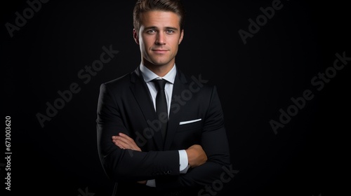 A picture of professional businessman on black background