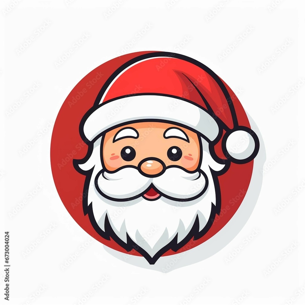 AI generated illustration of a round logo of a jolly Santa Claus face AI generated illustration of a round logo of a jolly Santa Claus face