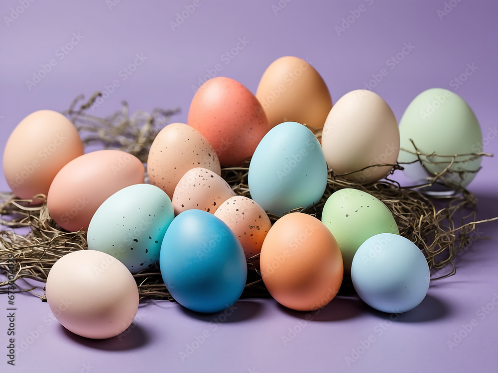 Composition of colorful holiday eggs Composition of colorful holiday eggs
