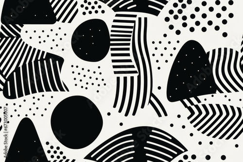 trendy fashionable black and white seamless abstract pattern background