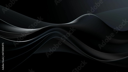 AI generated illustration of wavy patterns on a black background © Wirestock