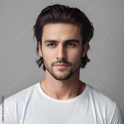 Man posing for hairstyles catalogue
