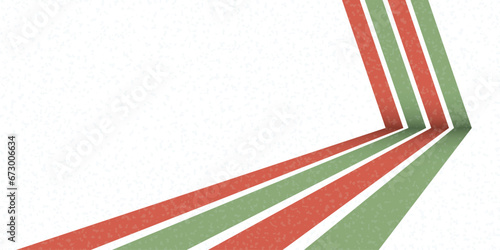 Abstract Christmas concept 1970's style red and green stripes on white background with risograph printing effect have blank space. Merry Xmas and Happy New Year vector illustration greeting card.
