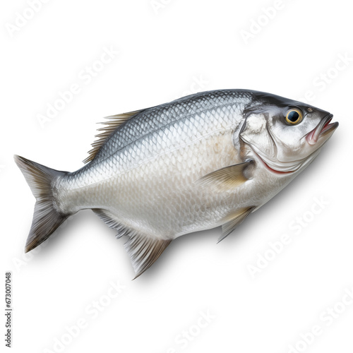 Fresh sea fish isolated on transparent or white background, png