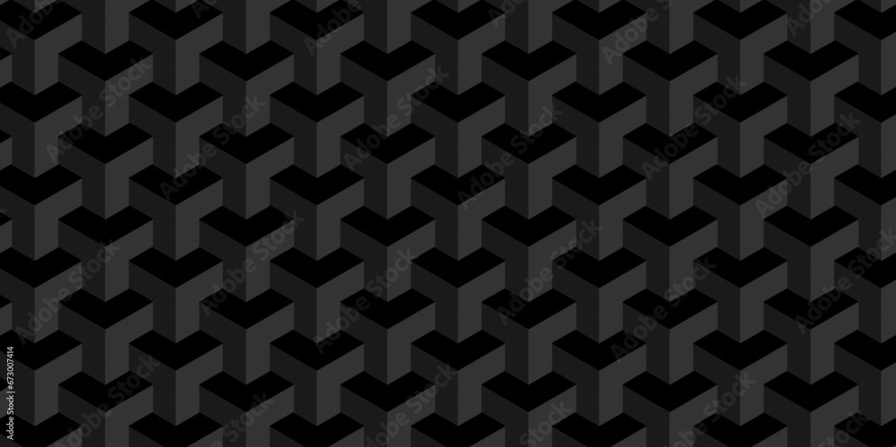 Black and gray geometric block cube structure mosaic and tile square background. Seamless geometric pattern abstract background. abstract cubes geometric wall or grid backdrop hexagon technology. Black and gray geometric block cube structure mosaic and tile square background. Seamless geometric pattern abstract background. abstract cubes geometric wall or grid backdrop hexagon technology.