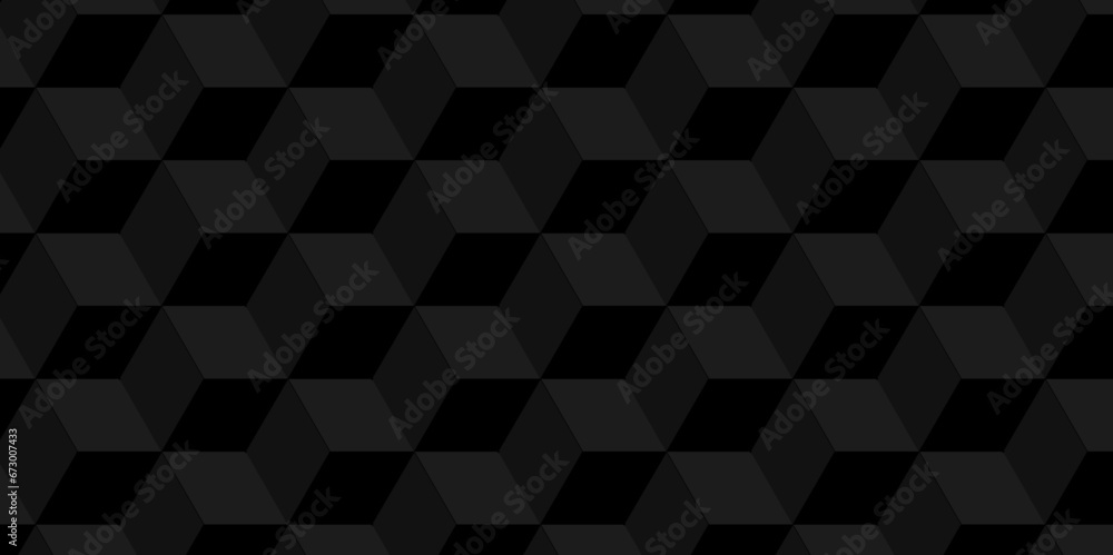 Black and gray geometric block cube structure mosaic and tile square background. Seamless geometric pattern abstract background. abstract cubes geometric wall or grid backdrop hexagon technology. Black and gray geometric block cube structure mosaic and tile square background. Seamless geometric pattern abstract background. abstract cubes geometric wall or grid backdrop hexagon technology.