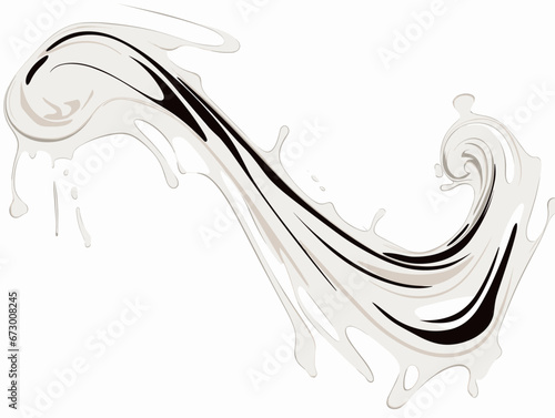Drawing of A splash of milk. Vector illustration. illustration separated, sweeping overdrawn lines.