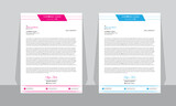 Clean and professional corporate company business letterhead template design with color variation bundle