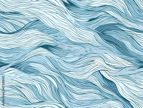 Drawing of Abstract wind texture sea ocean and river illustration separated, sweeping overdrawn lines.