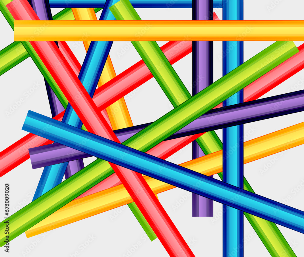Fototapeta premium Abstract color straight lines vector background