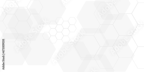 Background with hexagons White Hexagonal Background. Luxury honeycomb grid White Pattern. Vector Illustration. 3D Futuristic abstract honeycomb mosaic white background. geometric mesh cell texture.