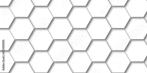 Background with hexagons White Hexagonal Background. Luxury honeycomb grid White Pattern. Vector Illustration. 3D Futuristic abstract honeycomb mosaic white background. geometric mesh cell texture.