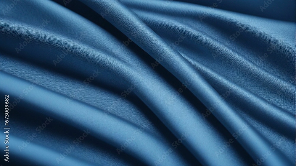 Fototapeta premium AI generated illustration of a navy blue fabric, featuring visible creases and lines