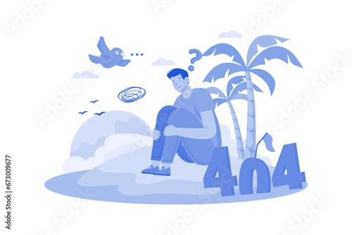 Get Lost Somewhere Illustration concept on white background