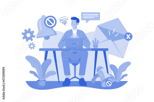 No Notifications Illustration concept on white background