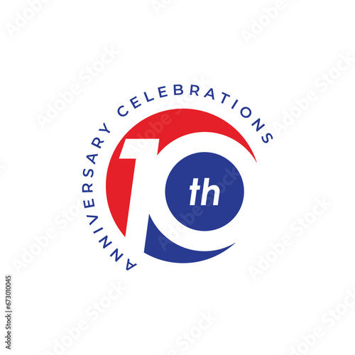 10 th Anniversary Celebration Vector Template Design Illustration