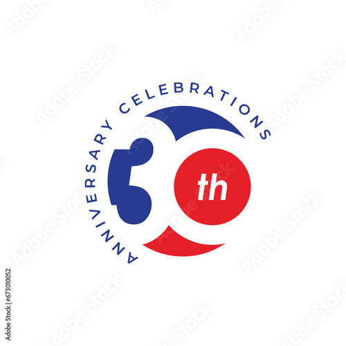 30 th Anniversary Celebration Vector Template Design Illustration