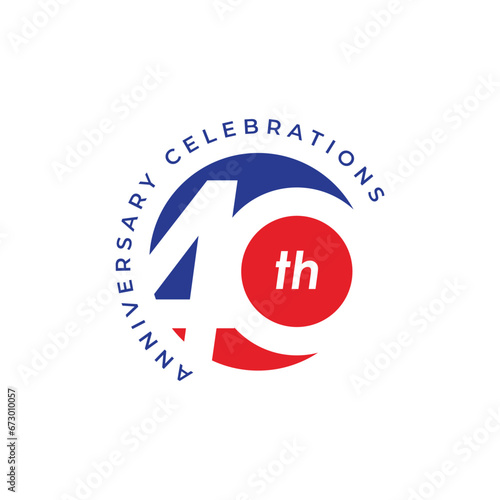 40 th Anniversary Celebration Vector Template Design Illustration