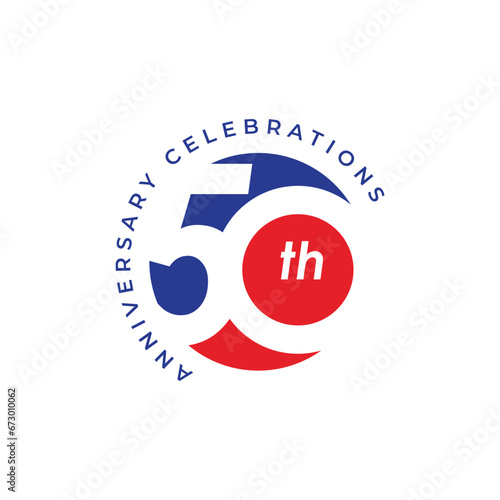 50 th Anniversary Celebration Vector Template Design Illustration