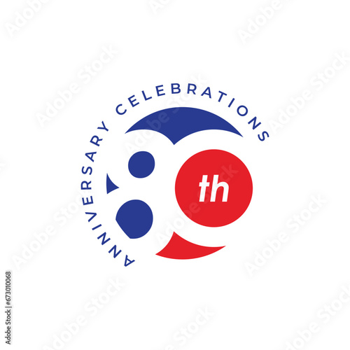 80 th Anniversary Celebration Vector Template Design Illustration