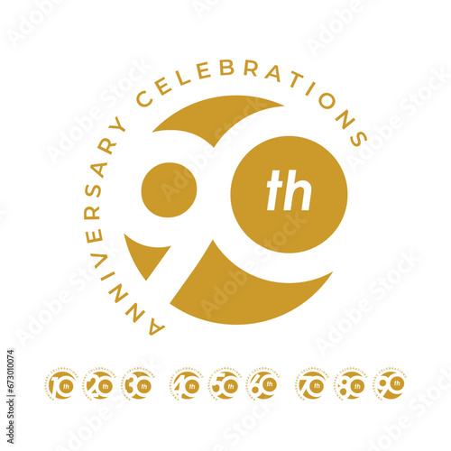 90 th Anniversary Celebration Vector Template Design Illustration