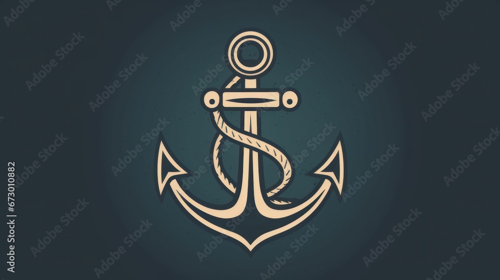 AI generated illustration of an anchor design isolated on a dark background AI generated illustration of an anchor design isolated on a dark background