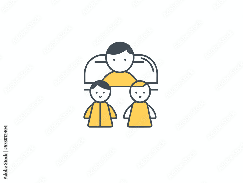 Drawing of Family icon vector filled flat sign illustration separated, sweeping overdrawn lines. Drawing of Family icon vector filled flat sign illustration separated, sweeping overdrawn lines.
